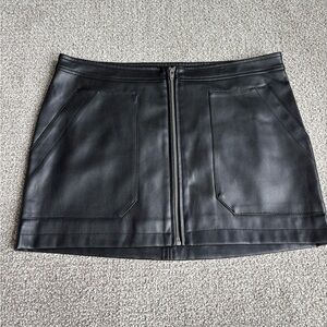 Free People Mid-Rise Leather Mini Skirt